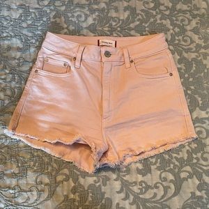 Aritzia Sunday Best high rise light pink denim shorts
